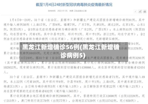黑龙江新增确诊56例(黑龙江新增确诊病例5)-第1张图片