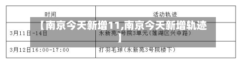 【南京今天新增11,南京今天新增轨迹】-第1张图片