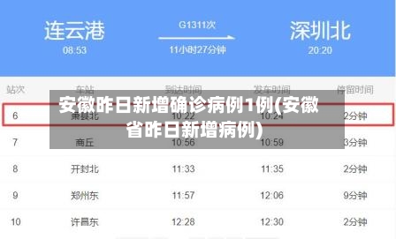 安徽昨日新增确诊病例1例(安徽省昨日新增病例)-第1张图片