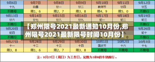 【郑州限号2021最新通知10月份,郑州限号2021最新限号时间10月份】-第1张图片
