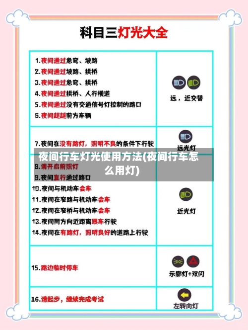夜间行车灯光使用方法(夜间行车怎么用灯)-第1张图片