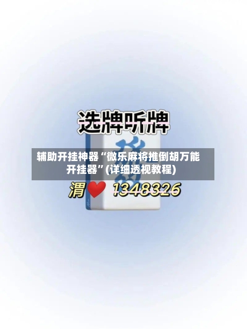 辅助开挂神器“微乐麻将推倒胡万能开挂器”(详细透视教程)-第3张图片