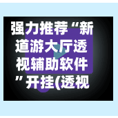 强力推荐“新道游大厅透视辅助软件	”开挂(透视)辅助神器-第2张图片