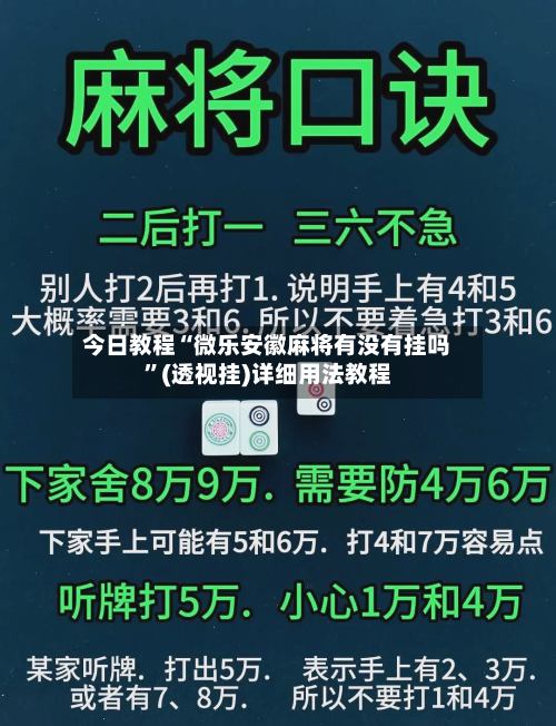 今日教程“微乐安徽麻将有没有挂吗”(透视挂)详细用法教程-第2张图片