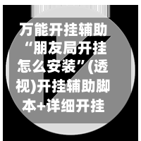 万能开挂辅助“朋友局开挂怎么安装”(透视)开挂辅助脚本+详细开挂安装教程-第3张图片