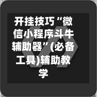 开挂技巧“微信小程序斗牛辅助器	”(必备工具)辅助教学-第2张图片