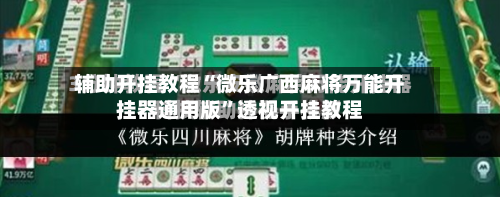 辅助开挂教程“微乐广西麻将万能开挂器通用版”透视开挂教程-第3张图片