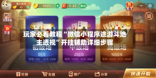 玩家必看教程“微信小程序途游斗地主透视”开挂辅助详细步骤-第3张图片