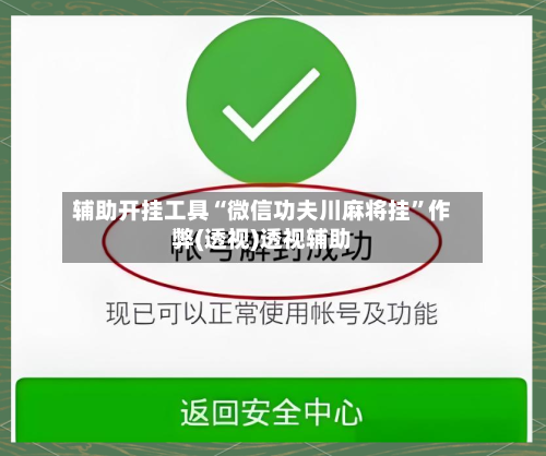 辅助开挂工具“微信功夫川麻将挂”作弊(透视)透视辅助-第1张图片