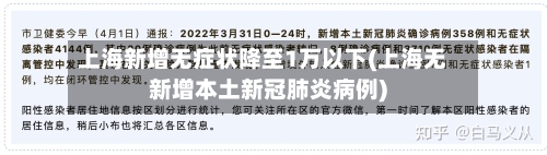 上海新增无症状降至1万以下(上海无新增本土新冠肺炎病例)-第1张图片