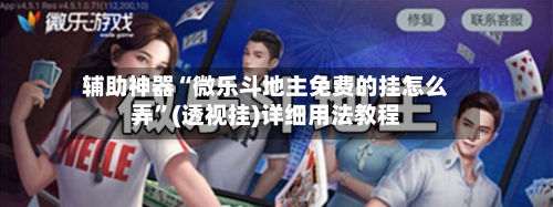 辅助神器“微乐斗地主免费的挂怎么弄”(透视挂)详细用法教程-第3张图片