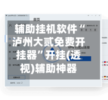 辅助挂机软件“泸州大贰免费开挂器	”开挂(透视)辅助神器-第2张图片