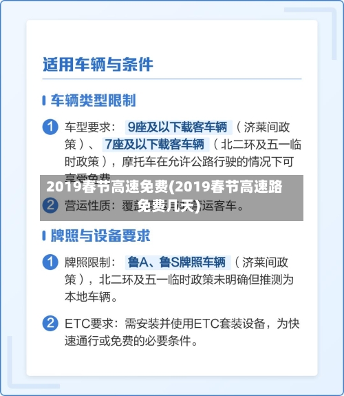 2019春节高速免费(2019春节高速路免费几天)-第1张图片