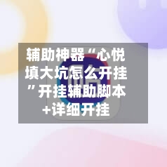 辅助神器“心悦填大坑怎么开挂	”开挂辅助脚本+详细开挂-第2张图片