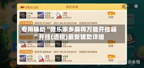 专用辅助“微乐家乡麻将万能开挂器”开挂(透视)最新辅助详细-第1张图片