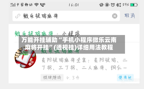 万能开挂辅助“手机小程序微乐云南麻将开挂”(透视挂)详细用法教程-第3张图片