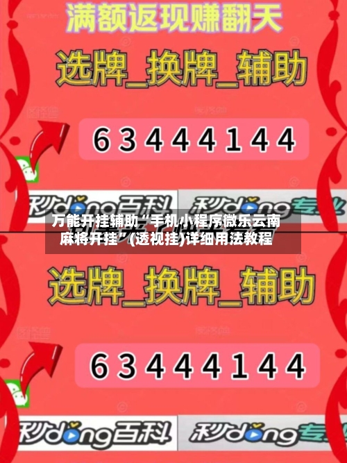万能开挂辅助“手机小程序微乐云南麻将开挂	”(透视挂)详细用法教程-第2张图片