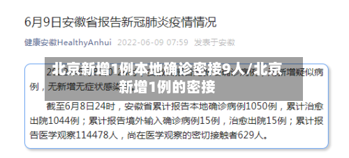 北京新增1例本地确诊密接9人/北京新增1例的密接-第2张图片