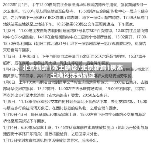 北京新增1本土确诊/北京新增1例本土确诊活动轨迹-第1张图片