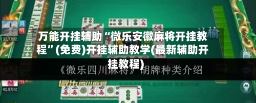 万能开挂辅助“微乐安徽麻将开挂教程	”(免费)开挂辅助教学(最新辅助开挂教程)-第3张图片