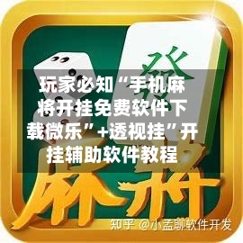 玩家必知“手机麻将开挂免费软件下载微乐”+透视挂”开挂辅助软件教程-第2张图片