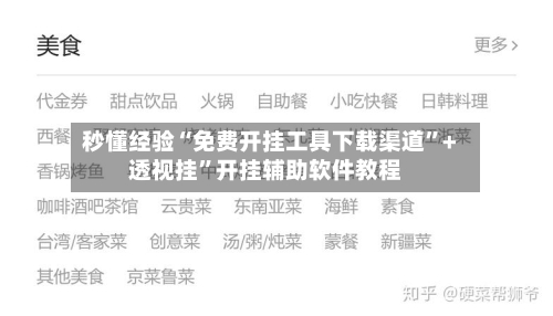 秒懂经验“免费开挂工具下载渠道	”+透视挂”开挂辅助软件教程-第3张图片