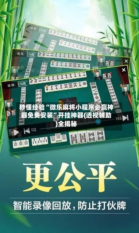 秒懂经验“微乐麻将小程序必赢神器免费安装	”开挂神器{透视辅助}全揭秘-第2张图片