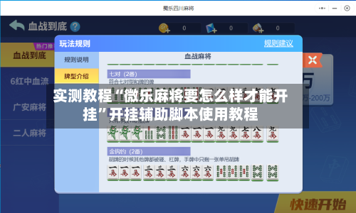 实测教程“微乐麻将要怎么样才能开挂”开挂辅助脚本使用教程-第3张图片