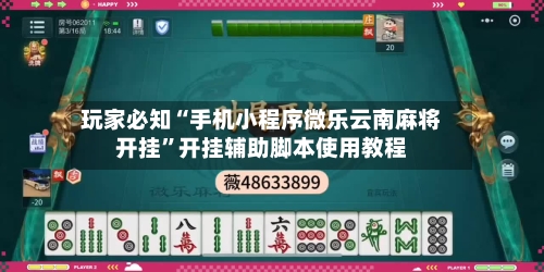 玩家必知“手机小程序微乐云南麻将开挂”开挂辅助脚本使用教程-第2张图片