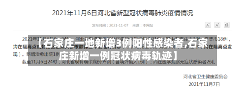 【石家庄一地新增3例阳性感染者,石家庄新增一例冠状病毒轨迹】-第2张图片