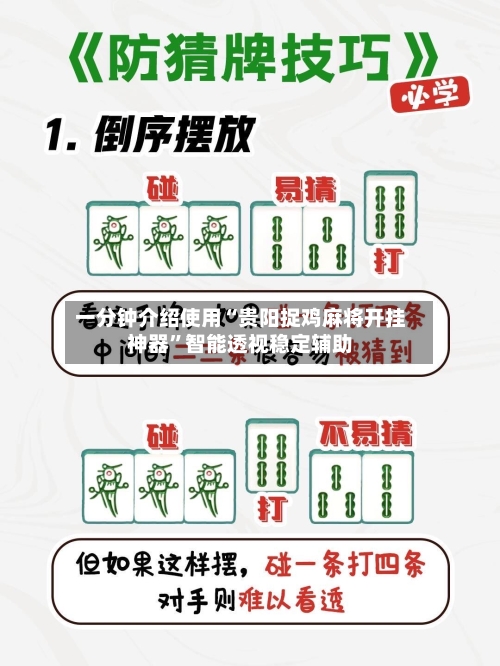 一分钟介绍使用“贵阳捉鸡麻将开挂神器”智能透视稳定辅助-第3张图片