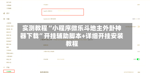 实测教程“小程序微乐斗地主外卦神器下载	”开挂辅助脚本+详细开挂安装教程-第2张图片