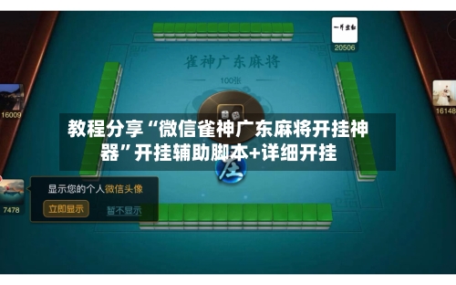 教程分享“微信雀神广东麻将开挂神器”开挂辅助脚本+详细开挂-第3张图片