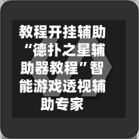 教程开挂辅助“德扑之星辅助器教程”智能游戏透视辅助专家-第3张图片