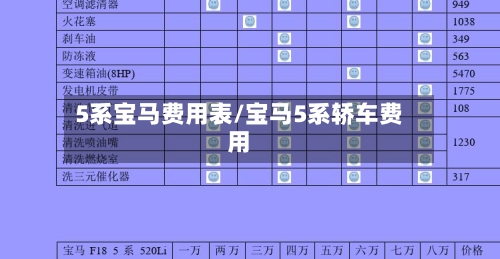 5系宝马费用表/宝马5系轿车费用-第1张图片
