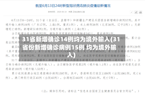 31省新增确诊14例均为境外输入(31省份新增确诊病例15例 均为境外输入)-第2张图片