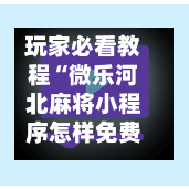 玩家必看教程“微乐河北麻将小程序怎样免费开挂	”详细外挂透视辅助软件教程-第2张图片