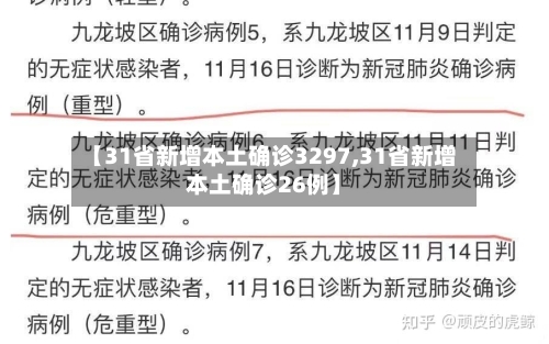 【31省新增本土确诊3297,31省新增本土确诊26例】-第1张图片