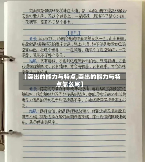 【突出的能力与特点,突出的能力与特点怎么写】-第3张图片