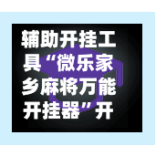 辅助开挂工具“微乐家乡麻将万能开挂器”开挂下载安装 - 最新辅助工具教程-第3张图片