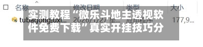 实测教程“微乐斗地主透视软件免费下载”真实开挂技巧分享-第2张图片