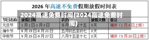 2024高速免费时间(2024高速免费时间)-第2张图片