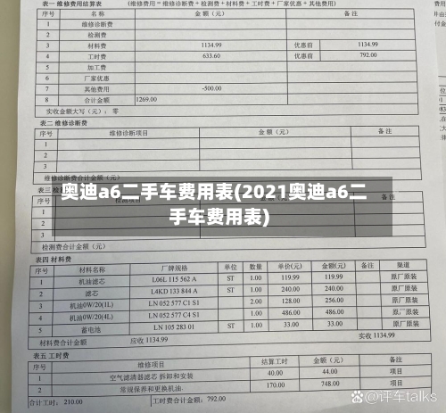 奥迪a6二手车费用表(2021奥迪a6二手车费用表)-第2张图片