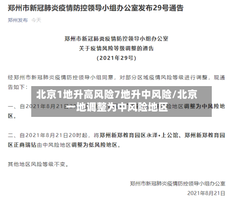 北京1地升高风险7地升中风险/北京一地调整为中风险地区-第2张图片