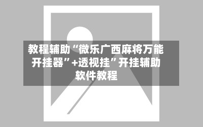 教程辅助“微乐广西麻将万能开挂器”+透视挂”开挂辅助软件教程-第2张图片