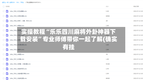 实操教程“乐乐四川麻将外卦神器下载安装	”专业师傅带你一起了解(确实有挂-第2张图片