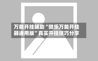 万能开挂辅助“微乐万能开挂器通用版”真实开挂技巧分享-第2张图片