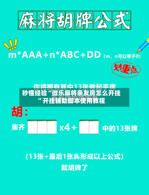 秒懂经验“微乐麻将亲友房怎么开挂”开挂辅助脚本使用教程-第2张图片
