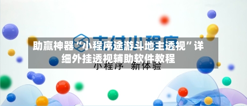 助赢神器“小程序途游斗地主透视”详细外挂透视辅助软件教程-第2张图片