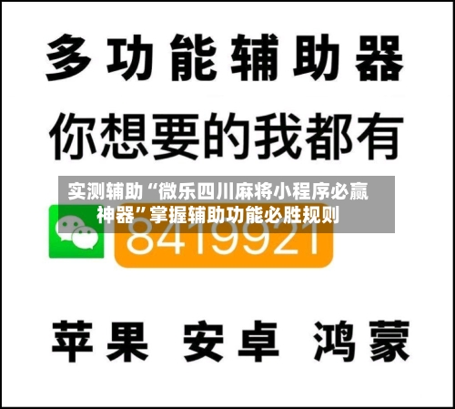实测辅助“微乐四川麻将小程序必赢神器”掌握辅助功能必胜规则-第2张图片